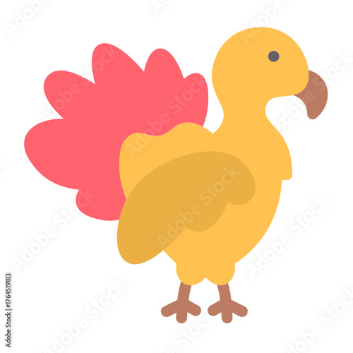 rooster icon with flat style