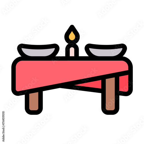 banquet icon with flat line style