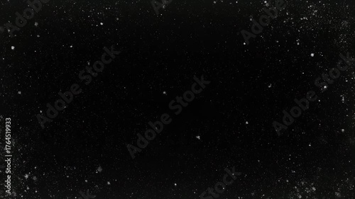 Snow Particles Are Falling, Isolated On Dark Background, Winter emulation, Overlay Effect