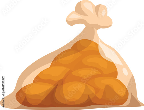 Freshly baked bread rolls contained in a tied plastic bag, ready for sale or consumption