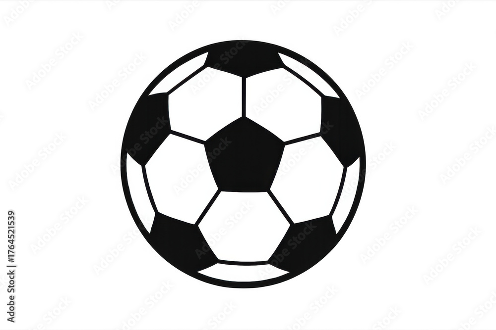 Obraz premium Soccer ball icon representing sport, game, competition, and victory with a classic black and white pattern