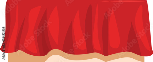 Elegant red tablecloth draped over a table, creating a festive setting for special occasions