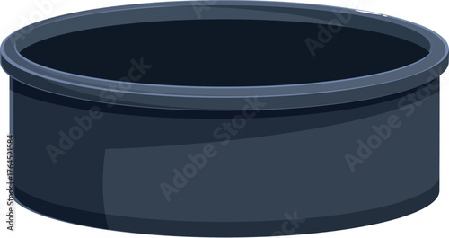 Dark gray round container with thick walls, emphasizing its robust construction and ability to hold substances