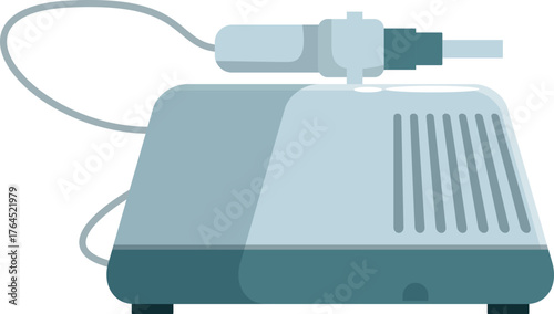 Electric soldering iron placed on its stand, ready for use in electronics repair and assembly