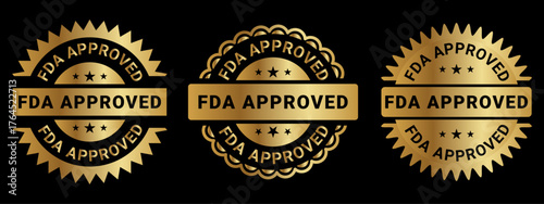 FDA Approved Gold Seal Badge Label Design Certification Stamp