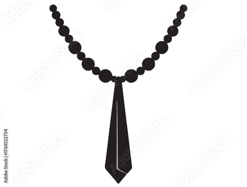 New Lariat Necklace icon in silhouette white background.