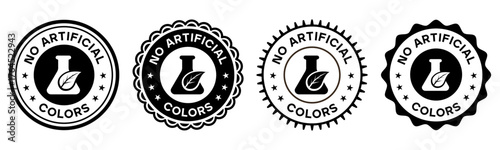 No Artificial Colors Product Badges Black Label Icons Design