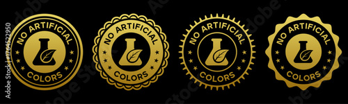 No Artificial Colors Gold Seal Badge Design