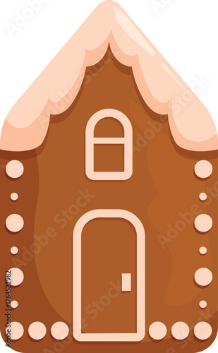 Festive gingerbread house decorated with icing, perfect for christmas celebrations and holiday cheer