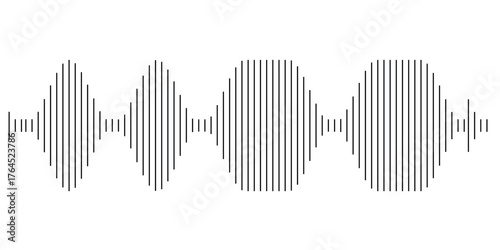 Podcast sound waves and audio soundwave of voice message records, vector icons. Podcast sound waves for online audio streaming and podcasting or music player and mobile phone voice message soundwaves