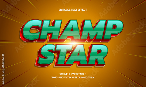 champ star editable text effect for titles and promotion