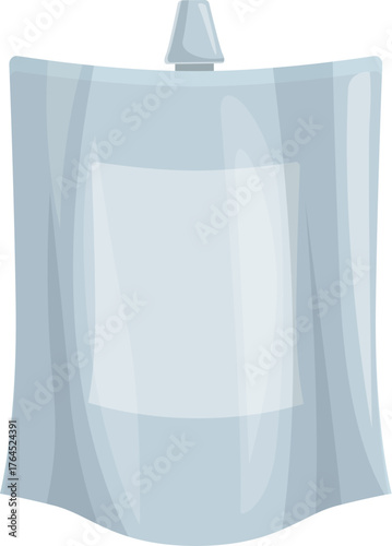 Realistic doypack pouch packaging with blank label and spout cap, perfect for showcasing your liquid product designs