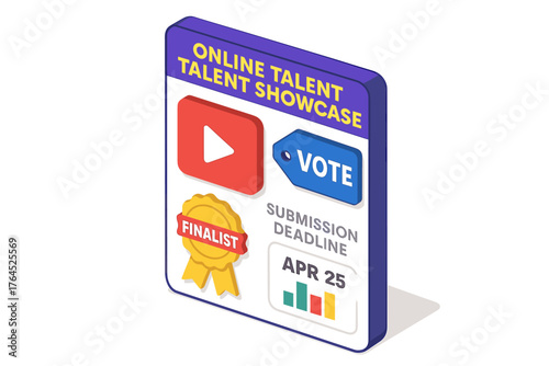 Online talent showcase voting and submission deadline reminder