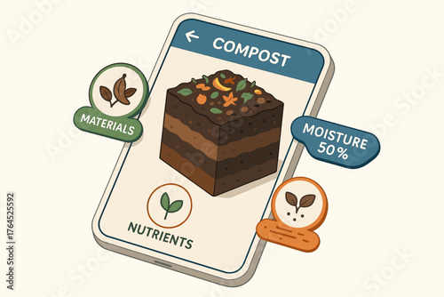 Digital composting guide: monitoring compost materials, moisture, and nutrients
