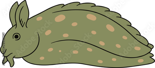 Whimsical Cartoon Illustration of a Spotted Fish Rabbit Hybrid Creature