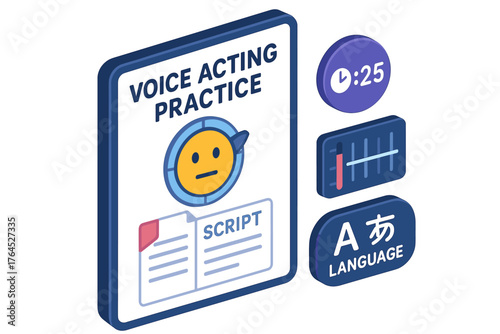 Voice acting practice tools for language learning