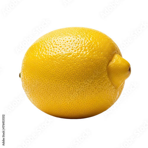 Close-up of a perfectly ripe, yellow lemon, isolated against a black background