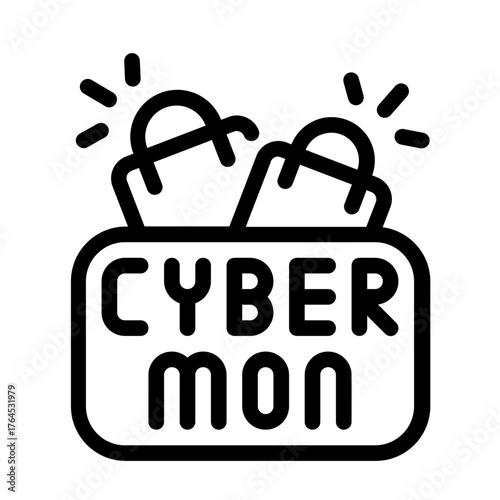 cyber monday icon with line style
