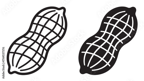 Peanut icon set simple flat vector design isolated on white background for web and mobile apps