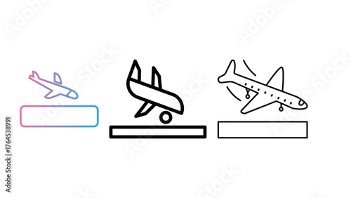 Modern airplane icon soaring high, perfect for travel apps and aviation designs, offering a sleek and stylish touch to your projects with transportation