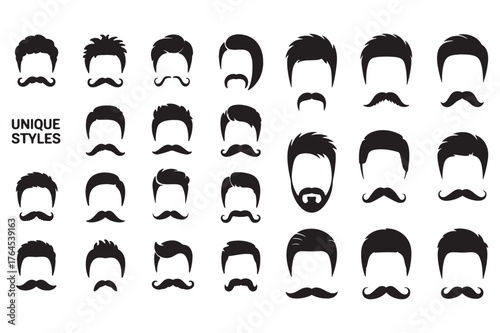 Collection of 30 unique men's hairstyles and mustache styles for styling ideas