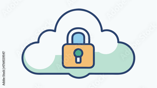 A cloud with a lock representing secure cloud storage solutions.