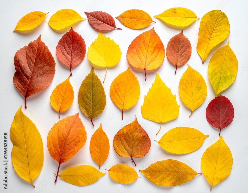 Obraz premium autumn leaves isolated on white