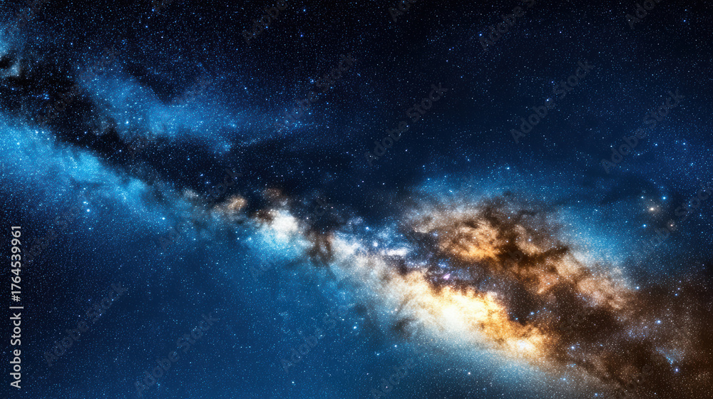 Fototapeta premium Majestic stars twinkling softly across night sky, creating serene cosmic view