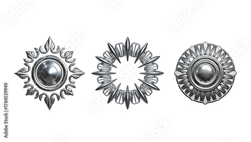 Elegant metallic ornaments shine, perfect for adding a touch of sophistication and luxury to any design project or creative endeavor with timeless appeal