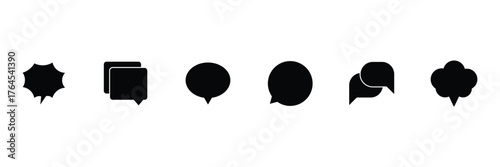 Popup bubble solid icons. Ideal for modern communication, Speech bubble, speech balloon, chat bubble and digital talk bubble icons. Vector illustration.
