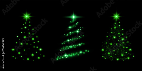 Golden Winter Spruce Glitter Overlay.Christmas Tree Sparkle