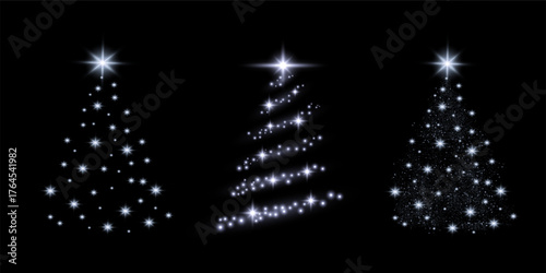 Golden Winter Spruce Glitter Overlay.Christmas Tree Sparkle
