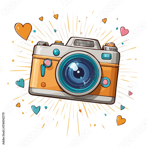 Camera vector illustration isolated