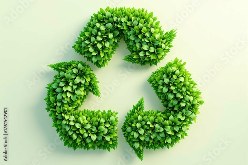 Symbole de recyclage écologique fait de feuilles vertes – illustration nature durable