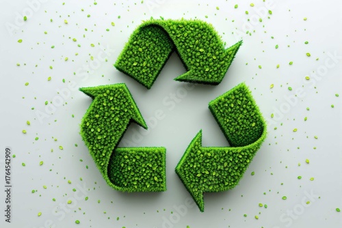 Symbole de recyclage écologique fait de feuilles vertes – illustration nature durable