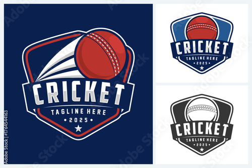 Cricket logo sport design template, cricket team emblem collection, cricket tournament badge logo design vector illustration