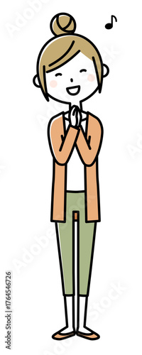 若い女性　ママ　喜ぶ