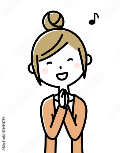 若い女性　ママ　喜ぶ