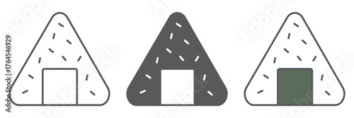 Onigiri icon, asian and food, japanese meal sign, vector graphics, a linear pattern on a white background. editable stroke