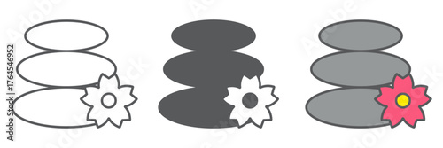 Japanese stones icon, asian and balance, hot stones sign, vector graphics, a linear pattern on a white background. editable stroke