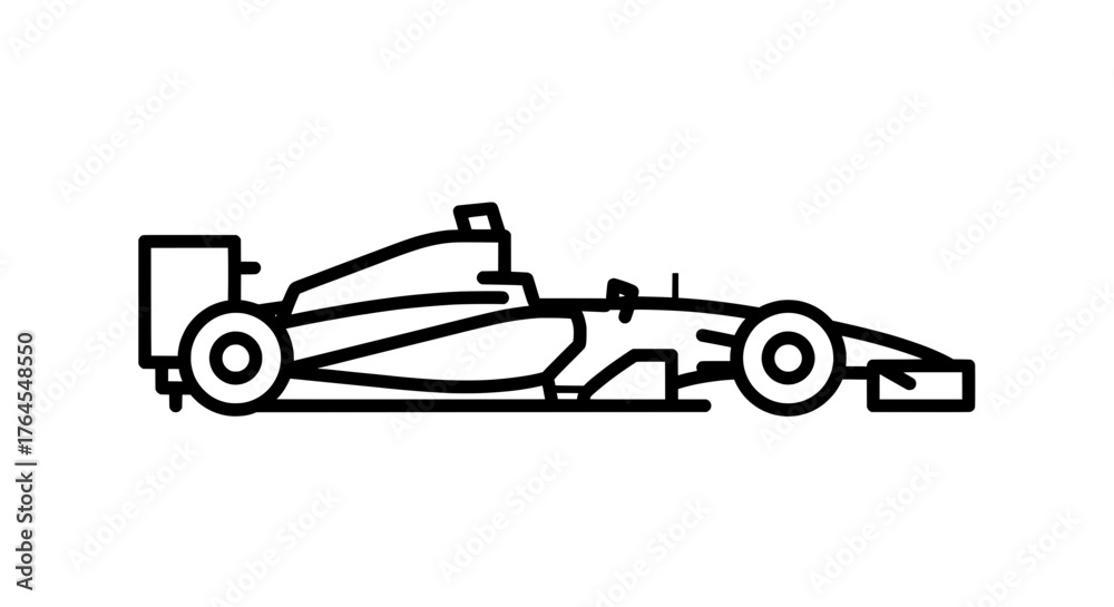 Obraz premium Minimal F1 Car Vector Icon Style
