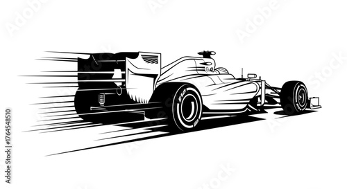Dynamic F1 Car Vector Motion Lines
