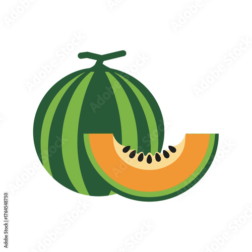 Watermelon Cut with Green Skin