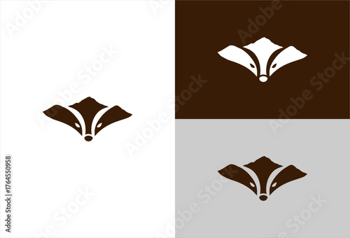 Badger head logo in three colors