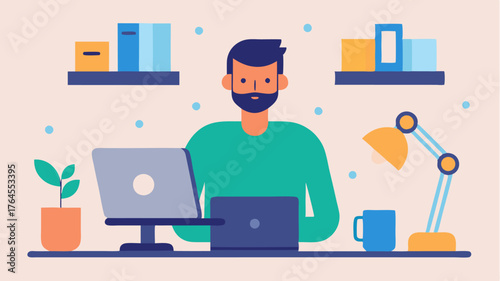A techsavvy blogger reviewing the latest gadgets on a sleek desk setup focusing on innovation usability and lifestyle integration.