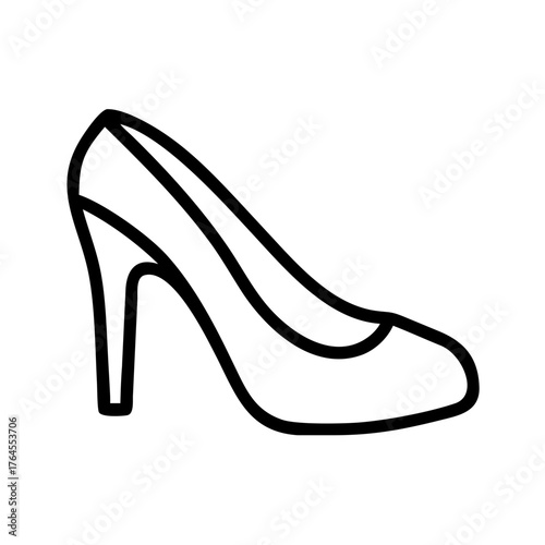 This black high heels icon showcases a sleek and modern design, perfect for fashion-related projects, advertisements, or branding. Ideal for conveying style and sophistication