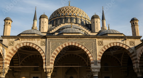 Exterior view of selimiye mosque in edirne, turkey, with its grand dome