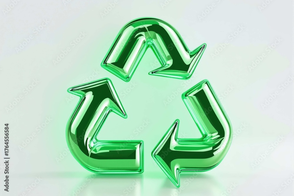 Obraz premium Symbole de recyclage écologique en plastique – illustration durable et moderne