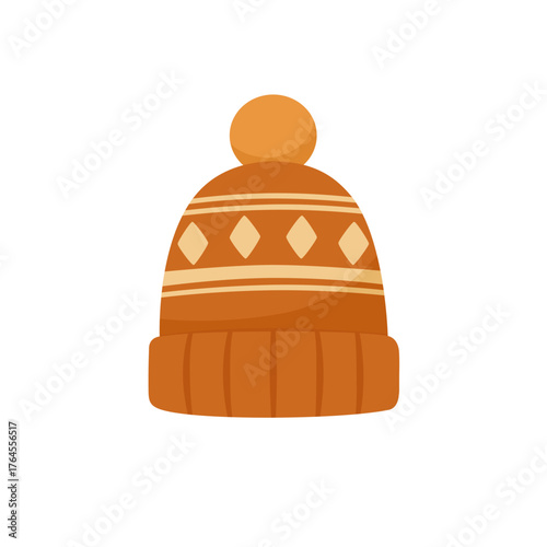 Warm brown winter hat illustration