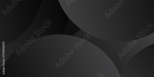Top Dark black background abstract 3D geometric with wave effect decoration. poppuler